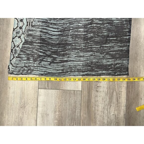Tahari 100% Silk Scarf Python Print Split Blue Black Rectangle NWT - Picture 6 of 9